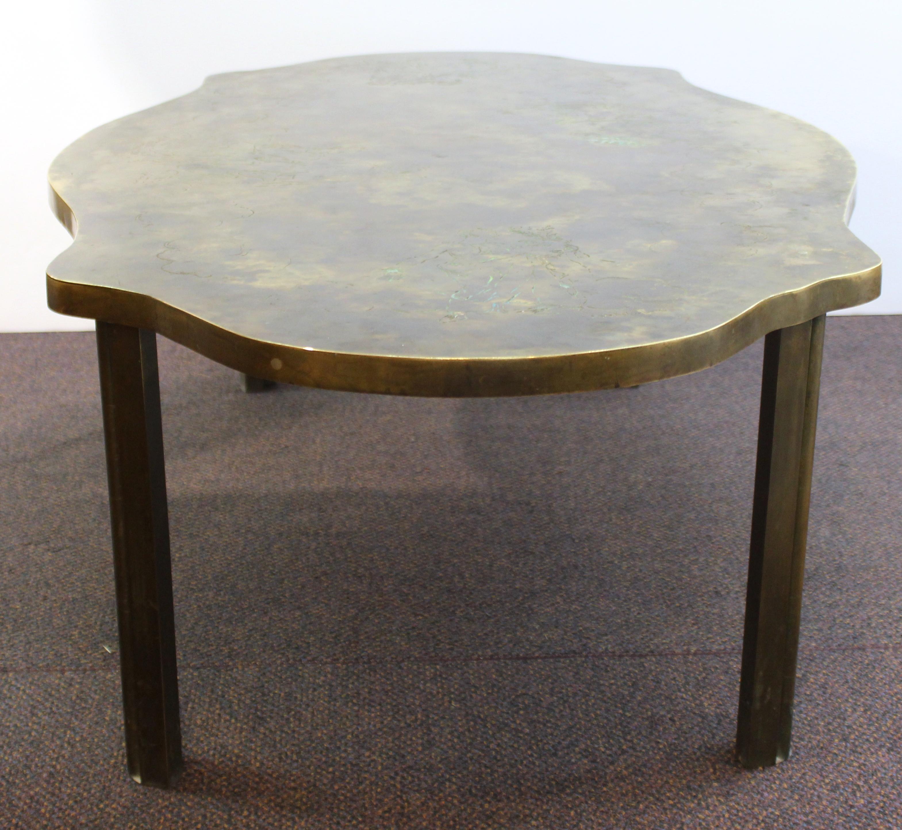 20th Century Philip and Kelvin LaVerne Etched Bronze Coffee Table