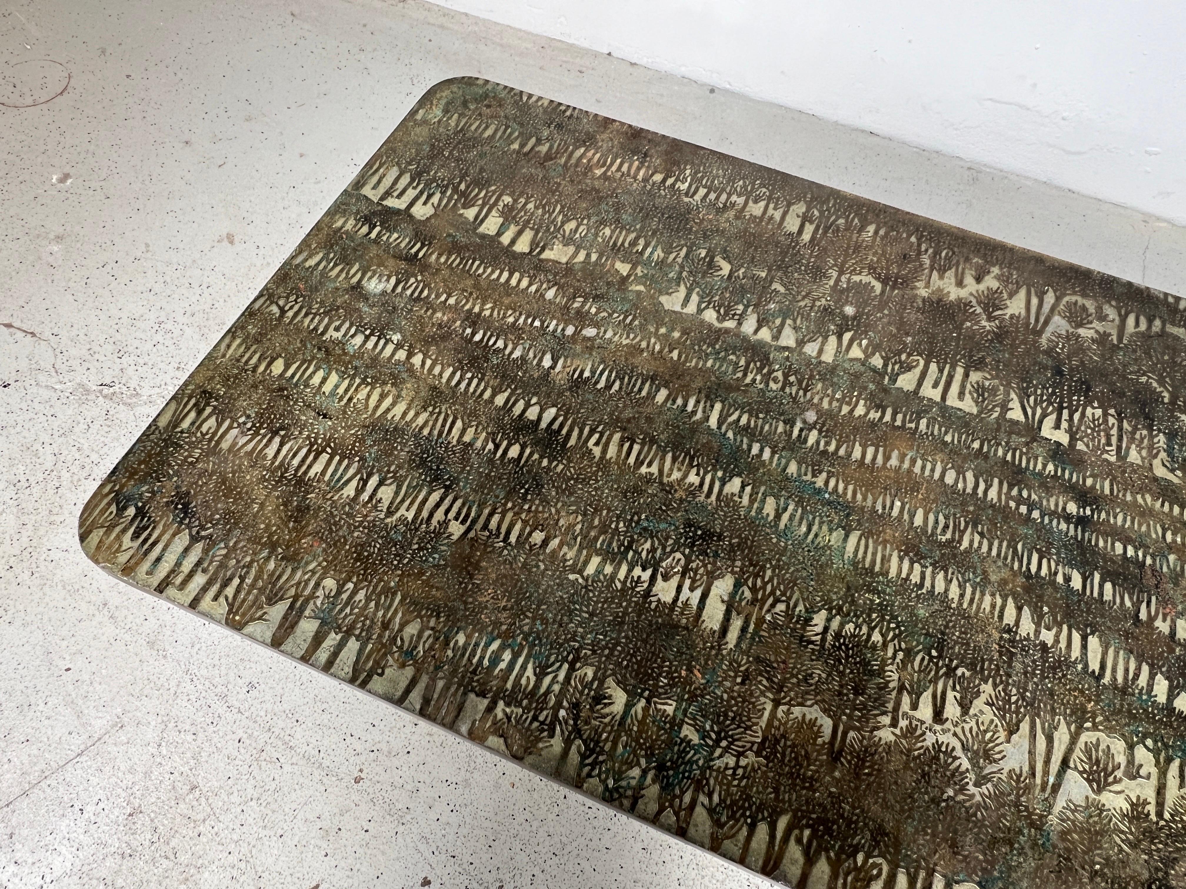 Bronze Philip and Kelvin Laverne Eternal Forest Coffee Table For Sale
