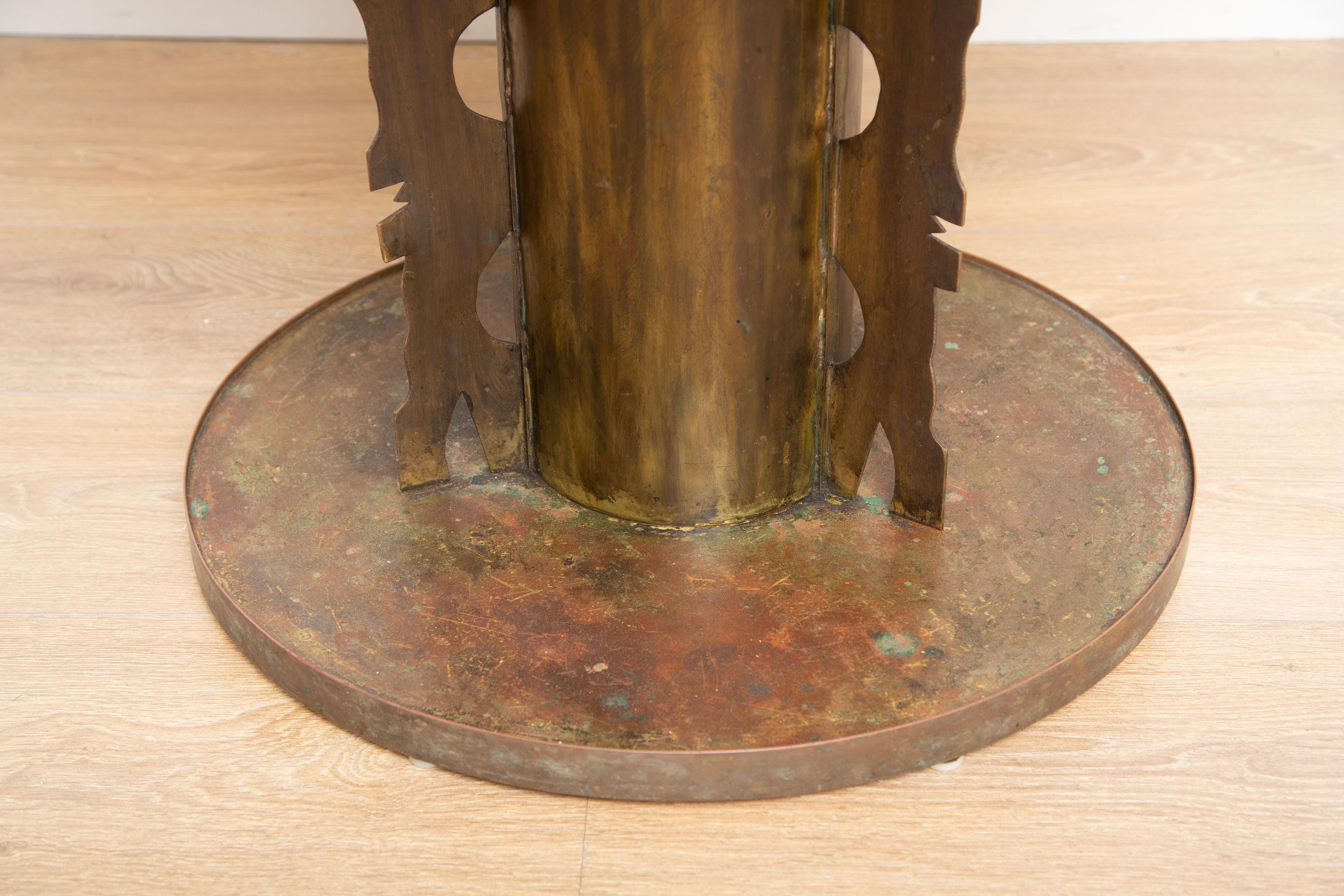 Brass Philip and Kelvin Laverne Etruscan Center Table, New York, circa 1960's