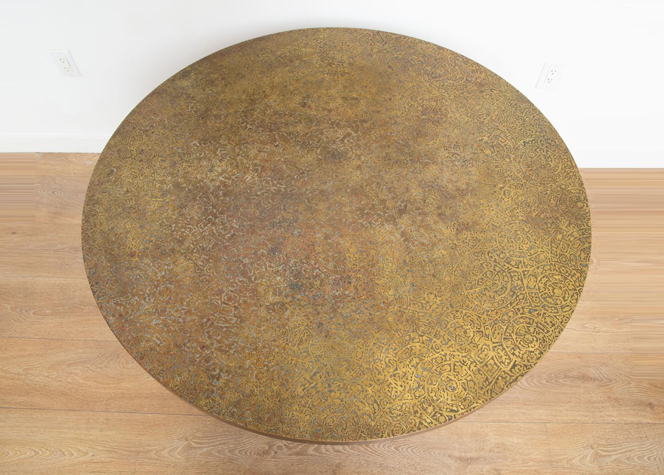 Philip and Kelvin LaVerne etruscan coffee table, New York, circa 1960's,
Etched, patinated and polychromed bronze and pewter,
Good collector's condition
Available to view in-situ in our Miami showroom.