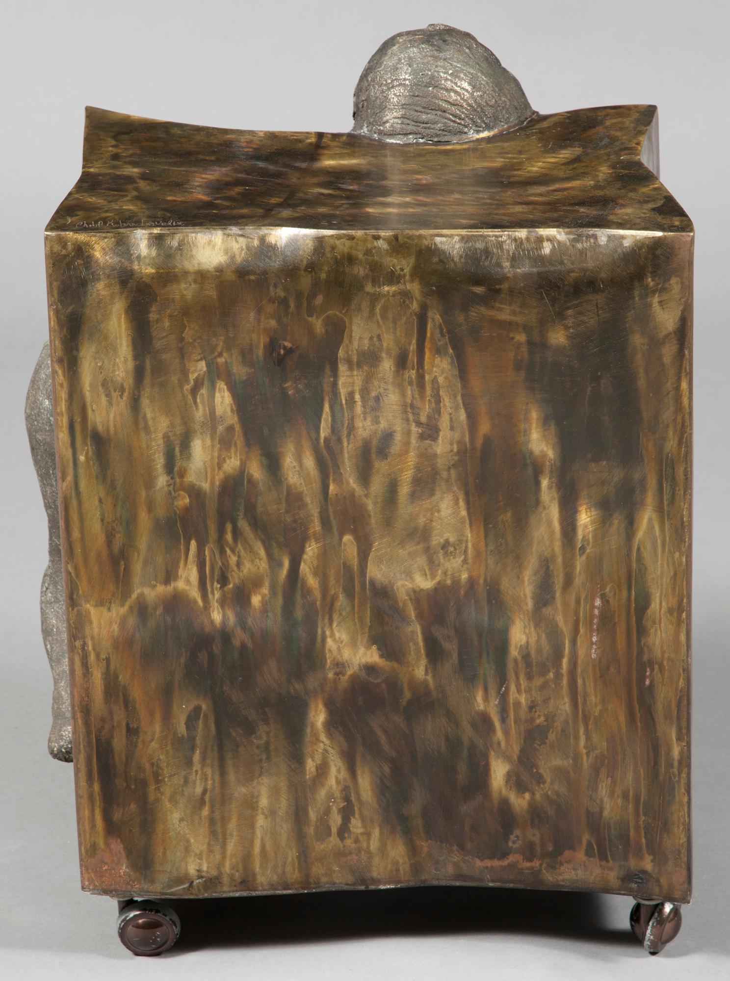 Late 20th Century Philip and Kelvin LaVerne, Mid-Century Modern, Rare Side Table, Bronze, 1970s