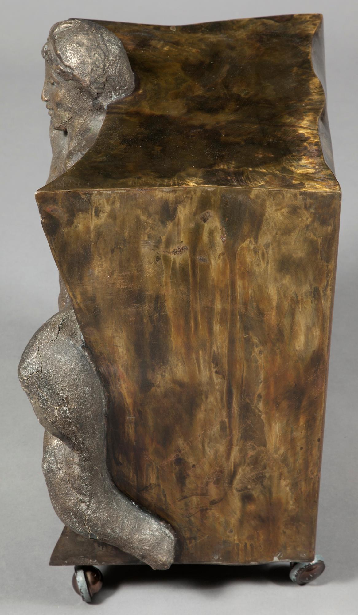 Philip and Kelvin LaVerne, The Moderns Modernity, Rare Side Table, Bronze, 1970 1