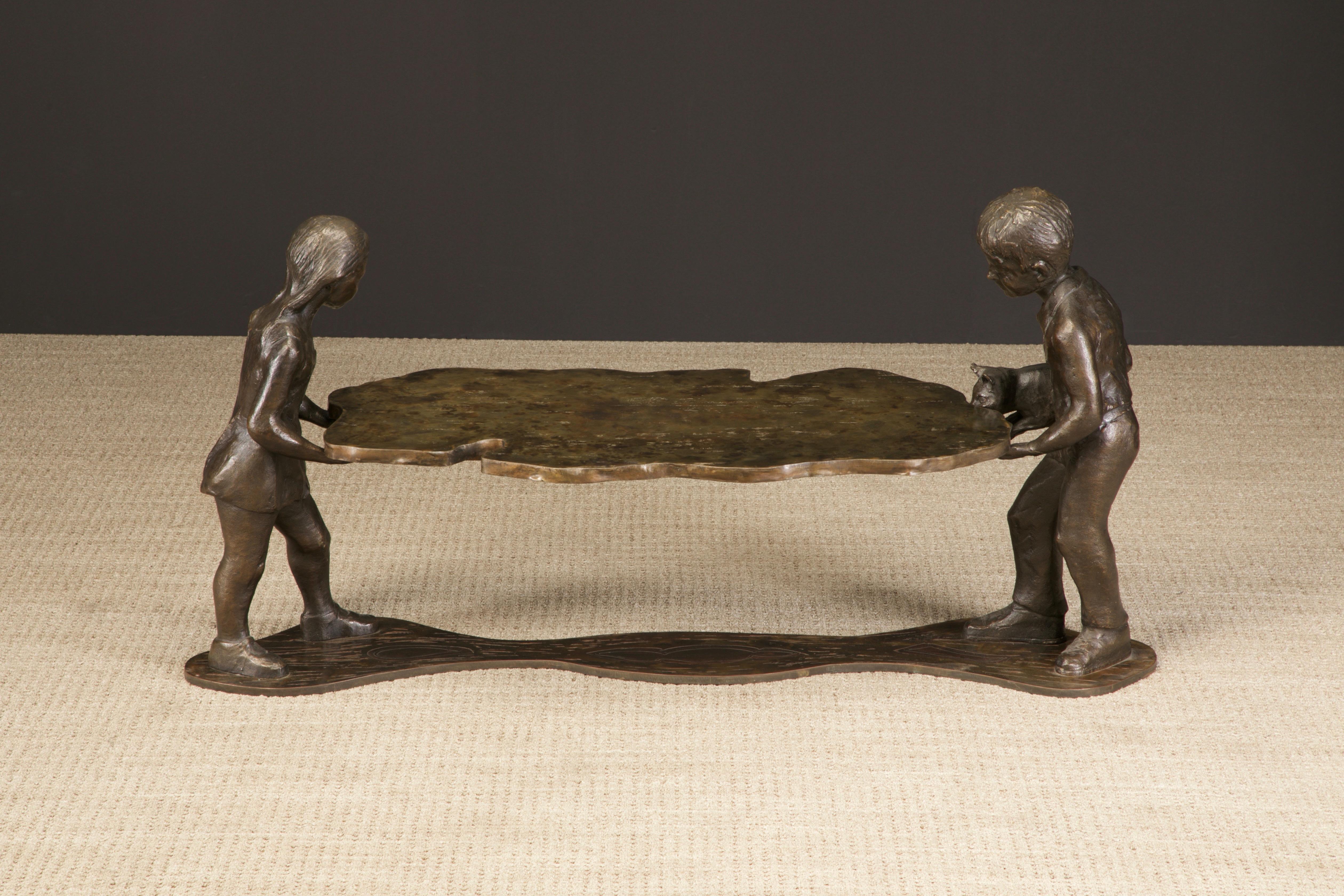 Américain Table sculpture en bronze 'Generation' de Philip et Kelvin LaVerne, datant d'environ 1964, signée en vente