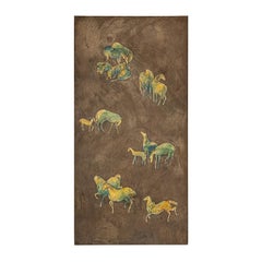 Philip and Kelvin LaVerne "Plaque de chevaux" avec émaux colorés 1960 (Signé)