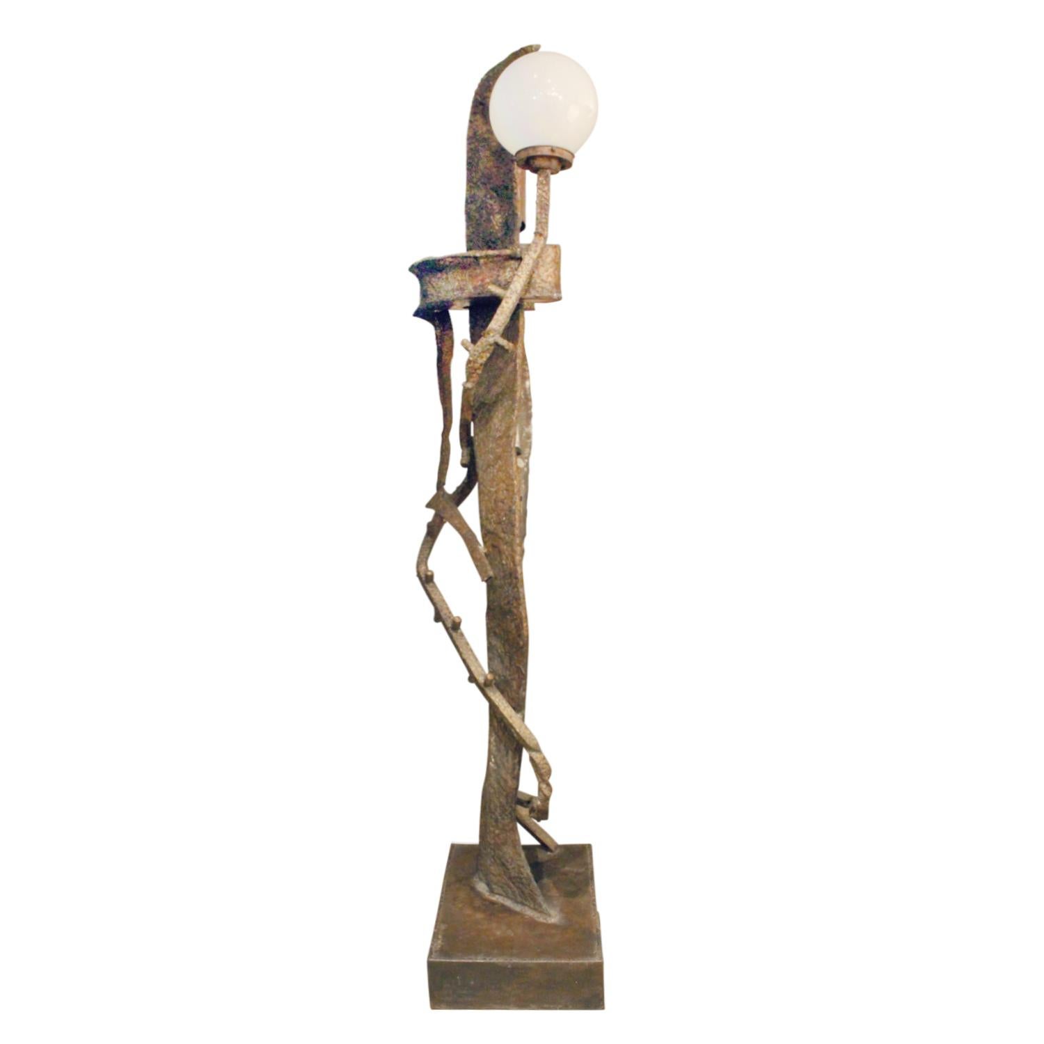 Philip and Kelvin LaVerne Illuminated Bronze Sculpture Floor Lamps ...