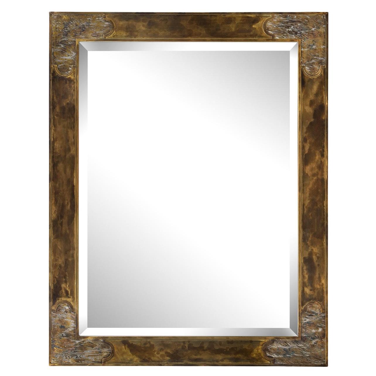 Philip and Kelvin LaVerne Important Engraved "Waves" Mirror 1960s (Signed) For Sale