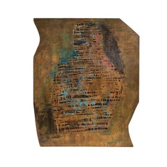 Philip and Kelvin LaVerne "Introspection" Pierced Bronze Painting 1970s (Signed)