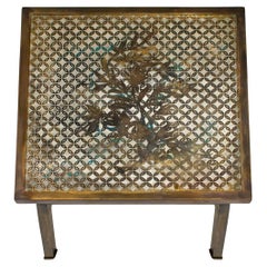 Philip and Kelvin LaVerne "Kuan Su" Side Table with Flower Motif 1960s (Signed)