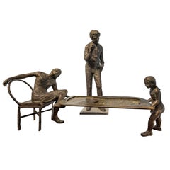 Philip und Kelvin LaVerne "La Famille" Skulptur Kunstinstallation 1970er Jahre (signiert)