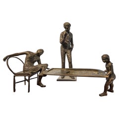 Vintage Philip and Kelvin LaVerne "La Famille" Sculpture Art Installation 1970s (Signed)