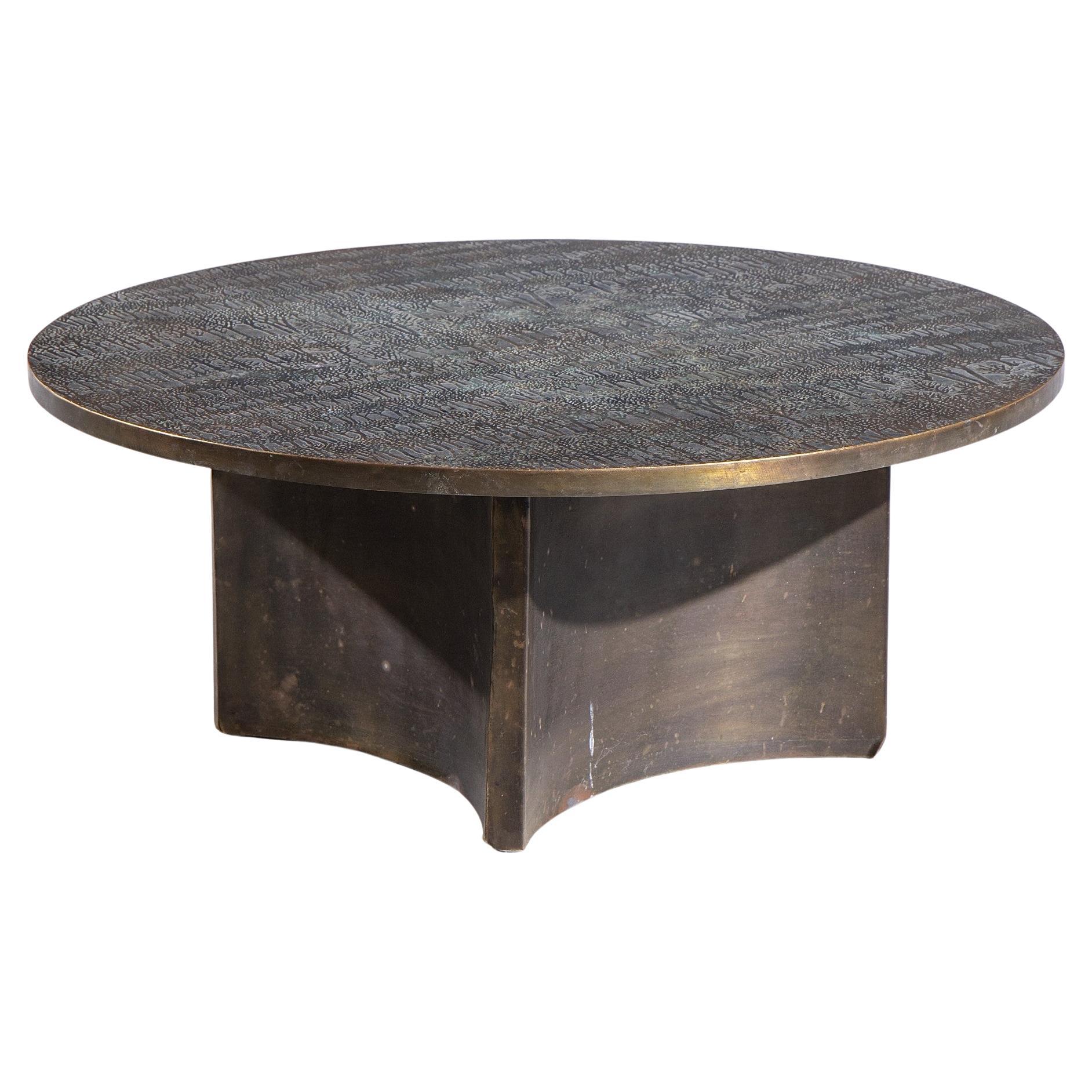 Philip and Kelvin LaVerne Mid Century Eternal Forest Bronze Coffee Table