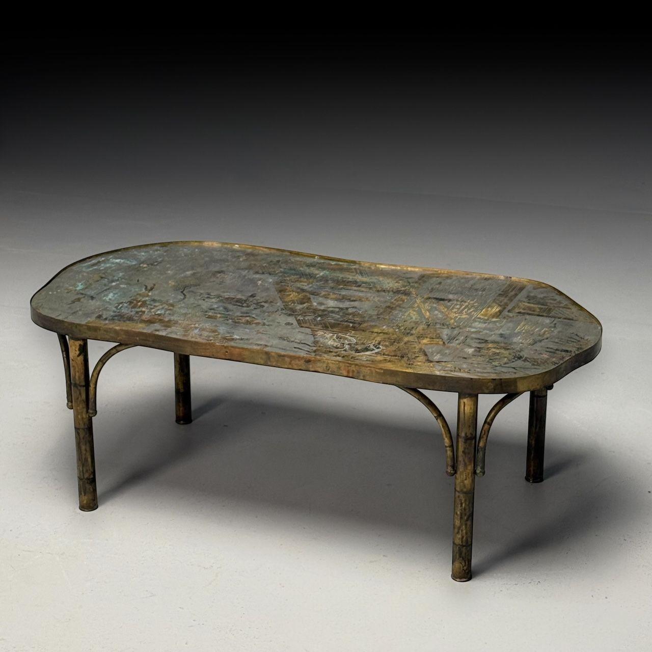 American Philip and Kelvin LaVerne, Mid-Century Modern, Chan 140 Coffee Table, Bronze