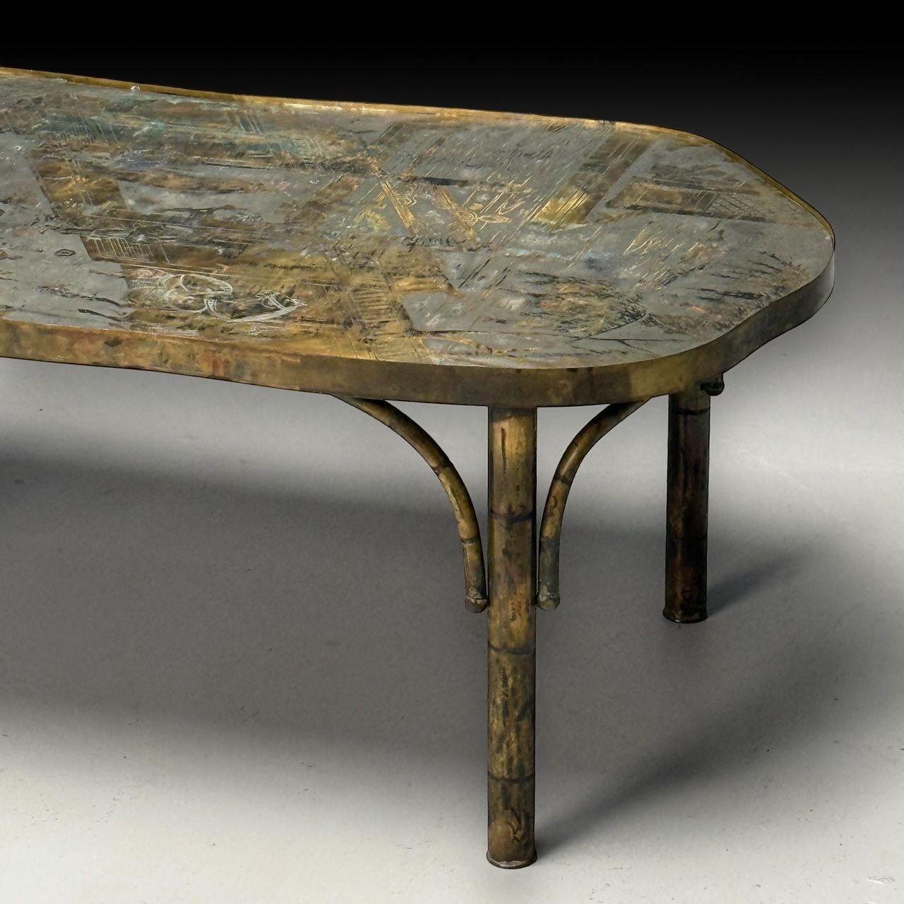 Philip and Kelvin LaVerne, Mid-Century Modern, Chan 140 Coffee Table, Bronze 2