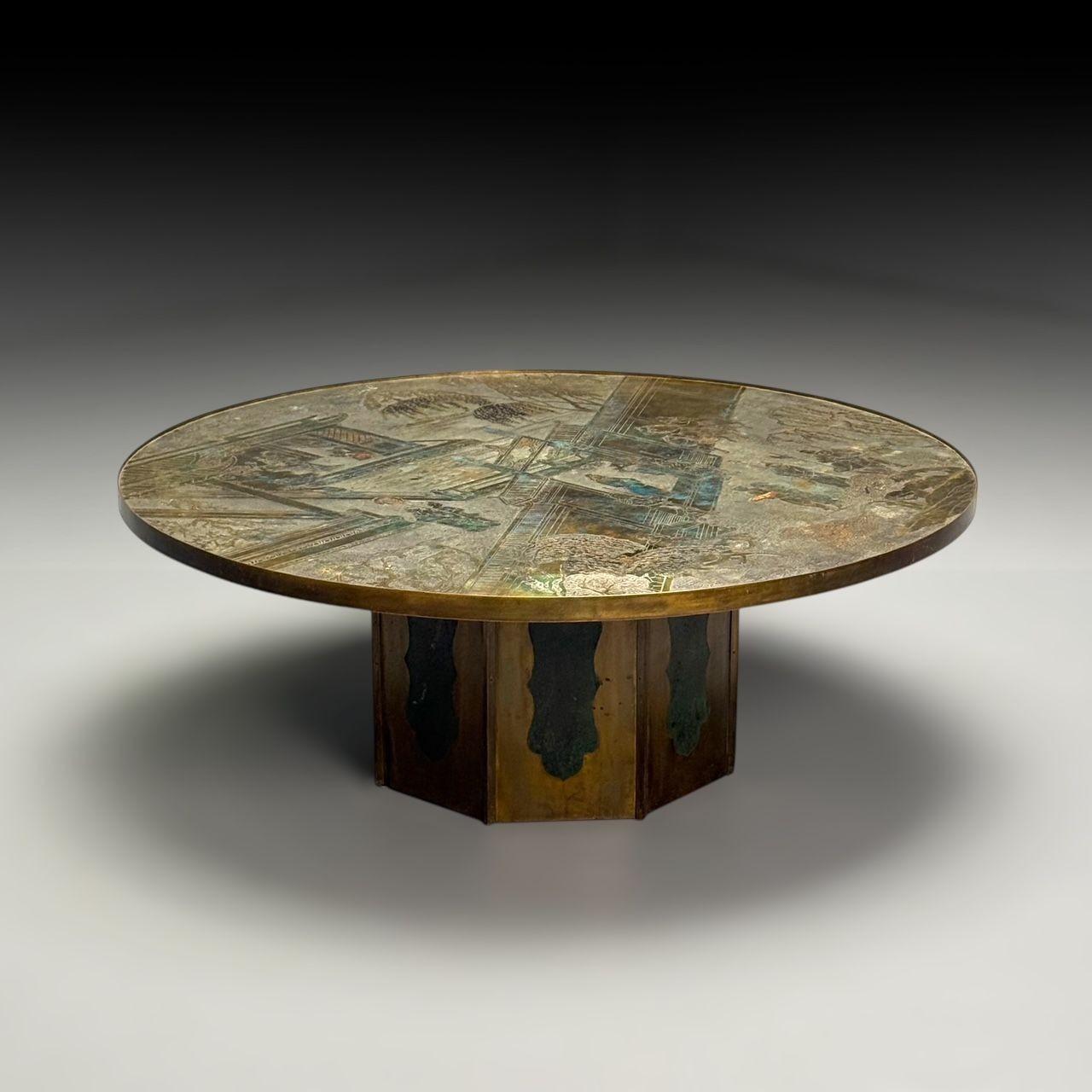 Philip und Kelvin Laverne, Mid-Century Modern, Chan-Couchtisch, Bronze, 1960er Jahre (Moderne der Mitte des Jahrhunderts) im Angebot