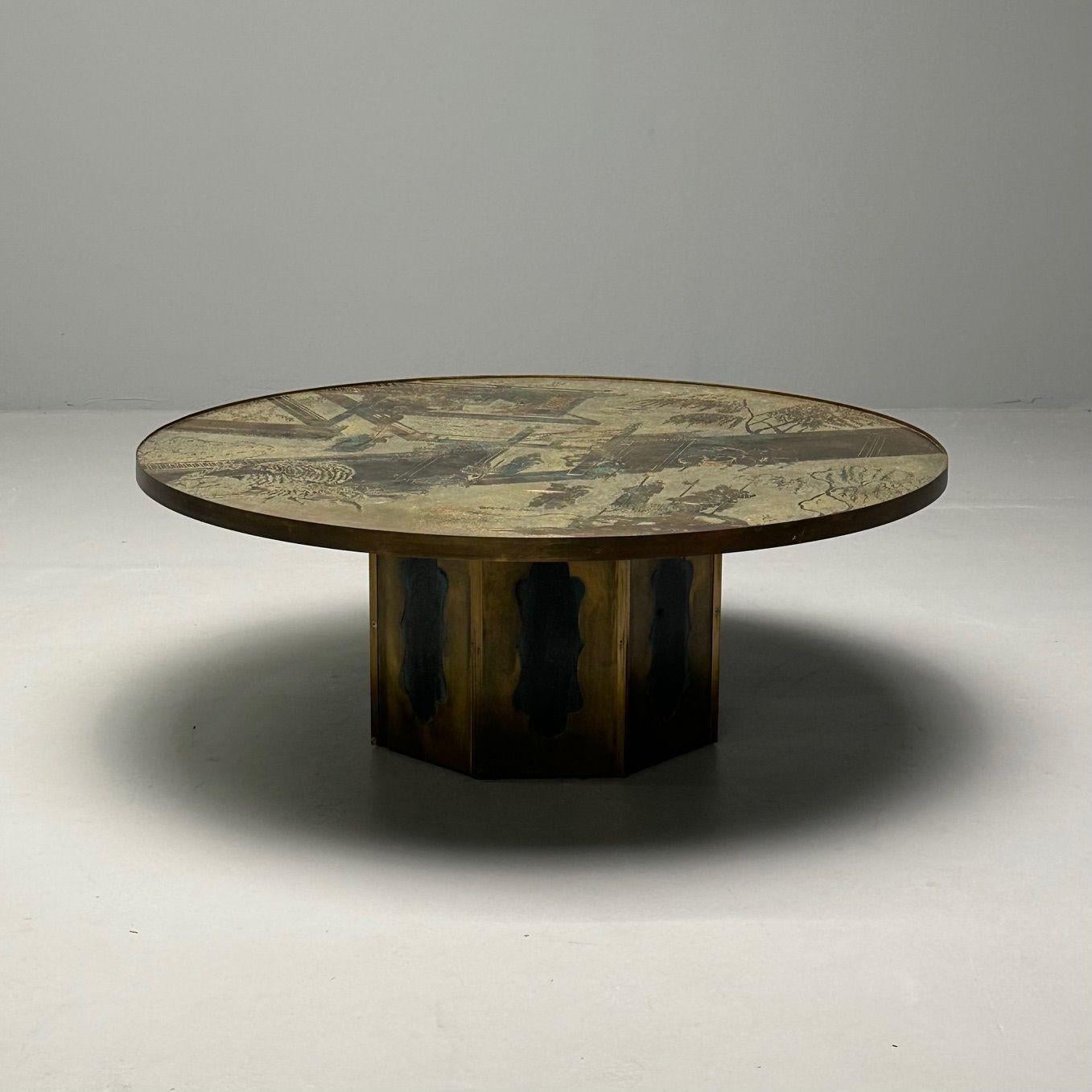 American Philip and Kelvin Laverne, Mid-Century Modern, Chan Coffee Table, Bronze, 1960s