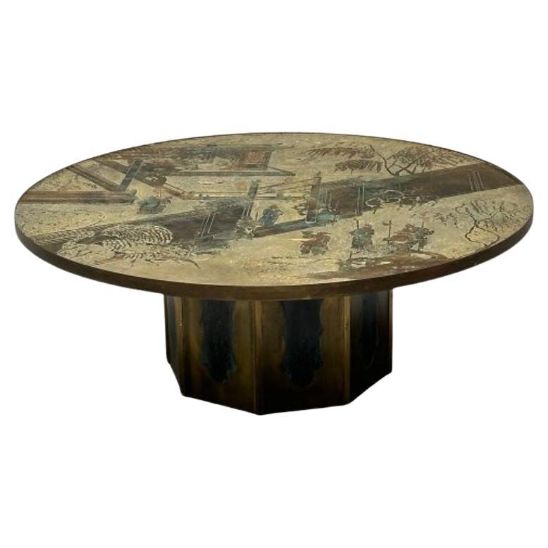 Philip and Kelvin Laverne, Mid-Century Modern, Chan Coffee Table, Bronze, 1960s For Sale