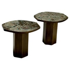 Philip and Kelvin LaVerne, Mid-Century Modern, Tao Beistelltische, Bronze, 1960er Jahre