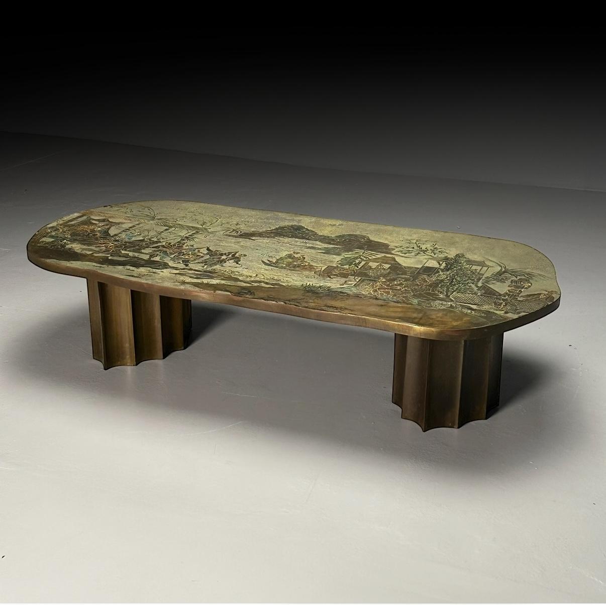 Américain Philip & Kelvin LaVerne, Mid-Century, T'ang Marriage Coffee Table, Bronze, 1965 en vente