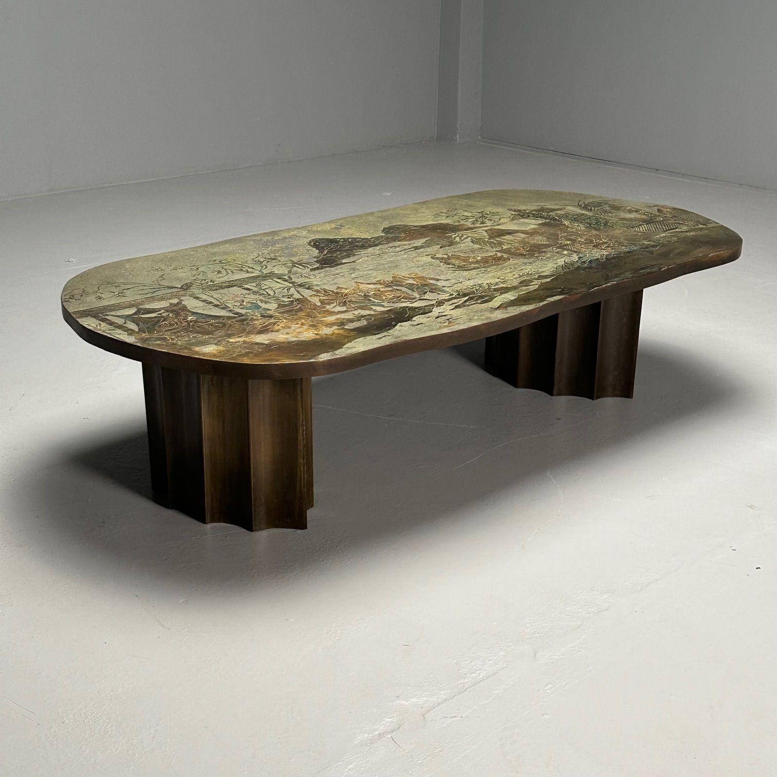 Philip & Kelvin LaVerne, Mid-Century, T'ang Marriage Coffee Table, Bronze, 1965 en vente 5