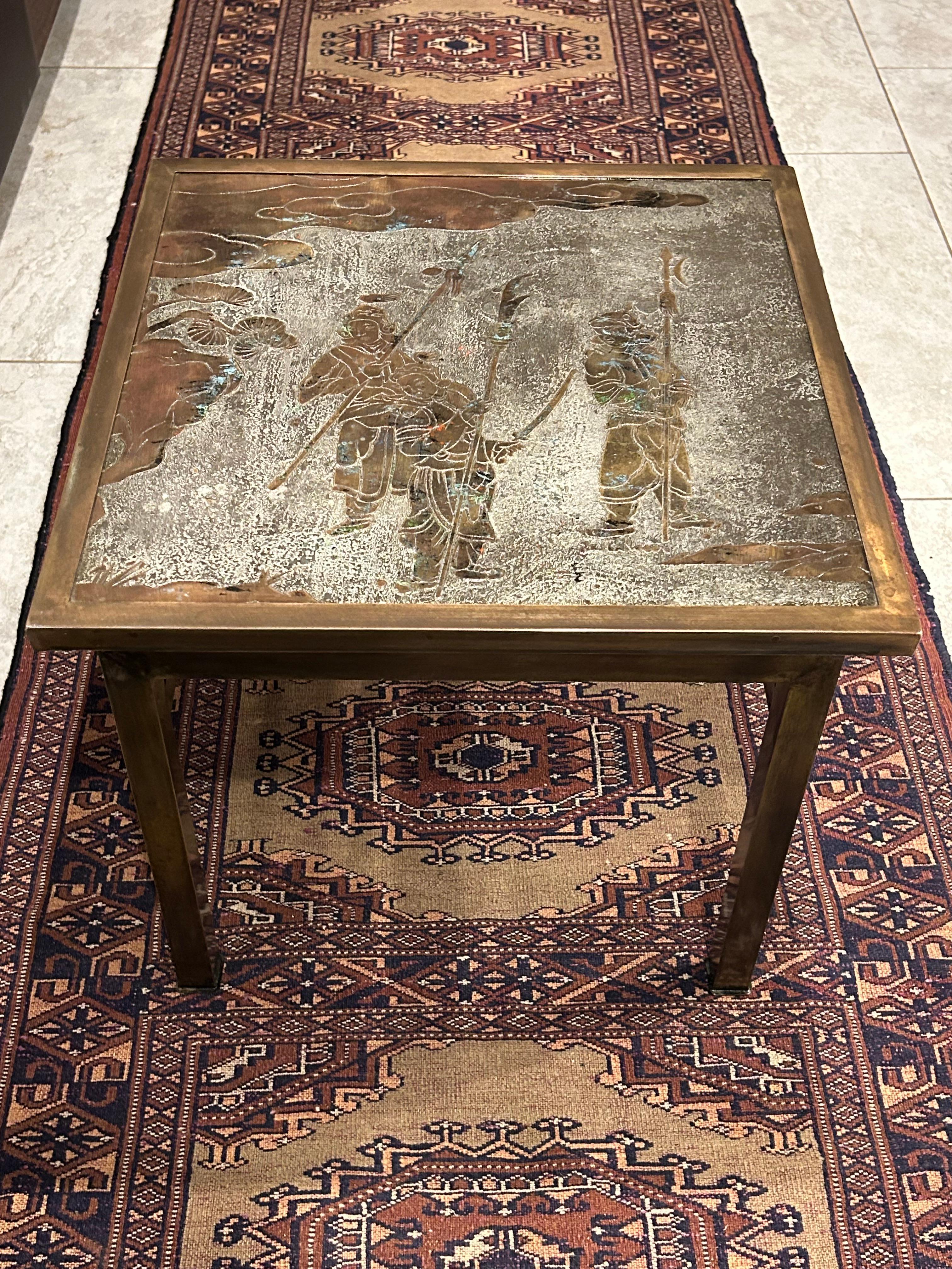 Enameled Philip and Kelvin Laverne Ming side table For Sale
