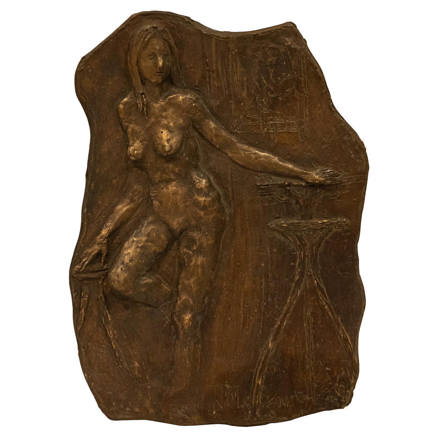 Philip and Kelvin LaVerne "Nude #1" Wall-Hanging Sculpture 1960s (Signed) For Sale