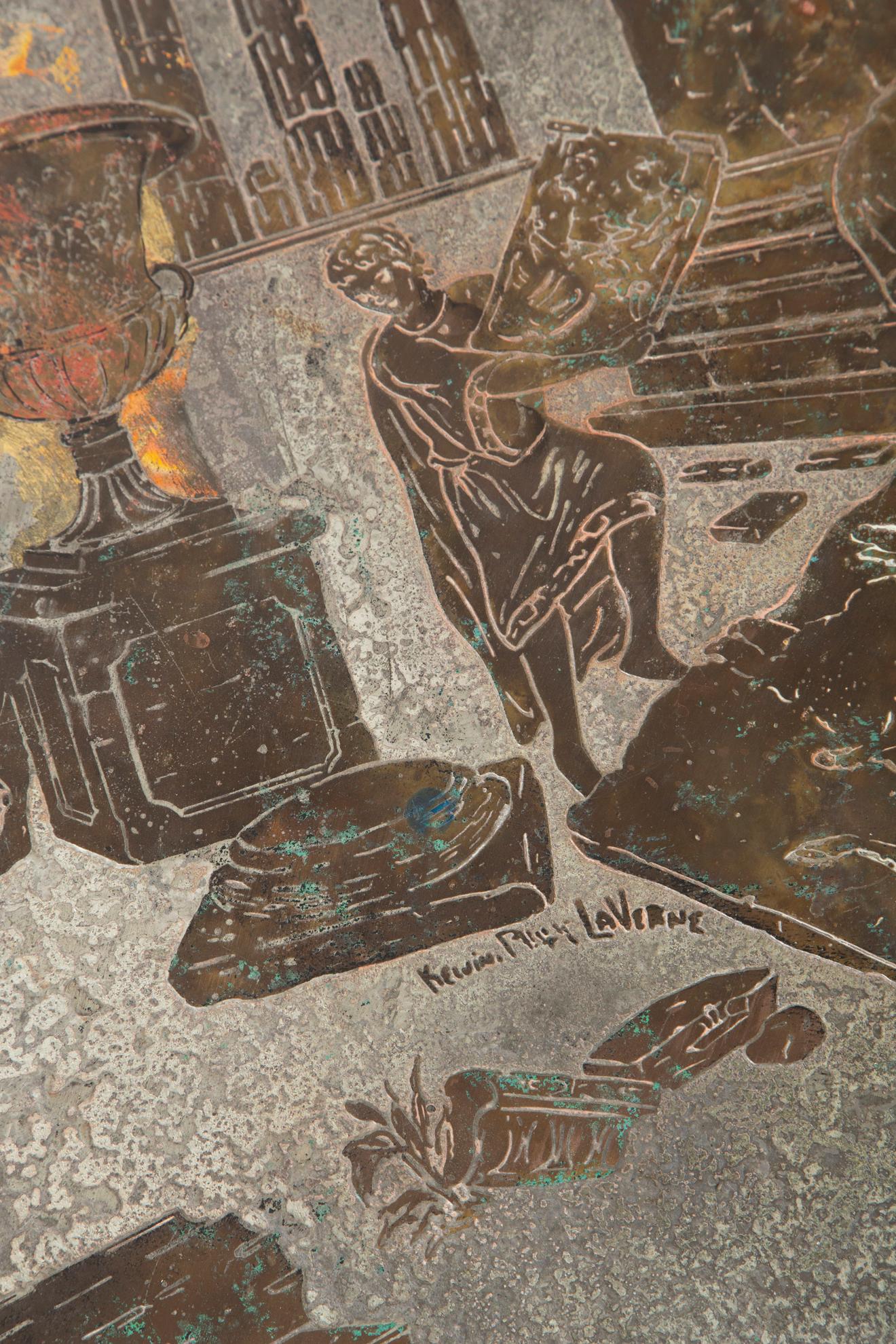 Bronze Philip and Kelvin LaVerne Odyssey Center Table, USA 1960