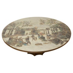 Philip and Kelvin LaVerne Odyssey Round Coffee Table, New York, circa 1960's