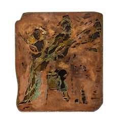 Philip and Kelvin LaVerne  "Musicians" Pierced Bronze Painting 1960s--Signed