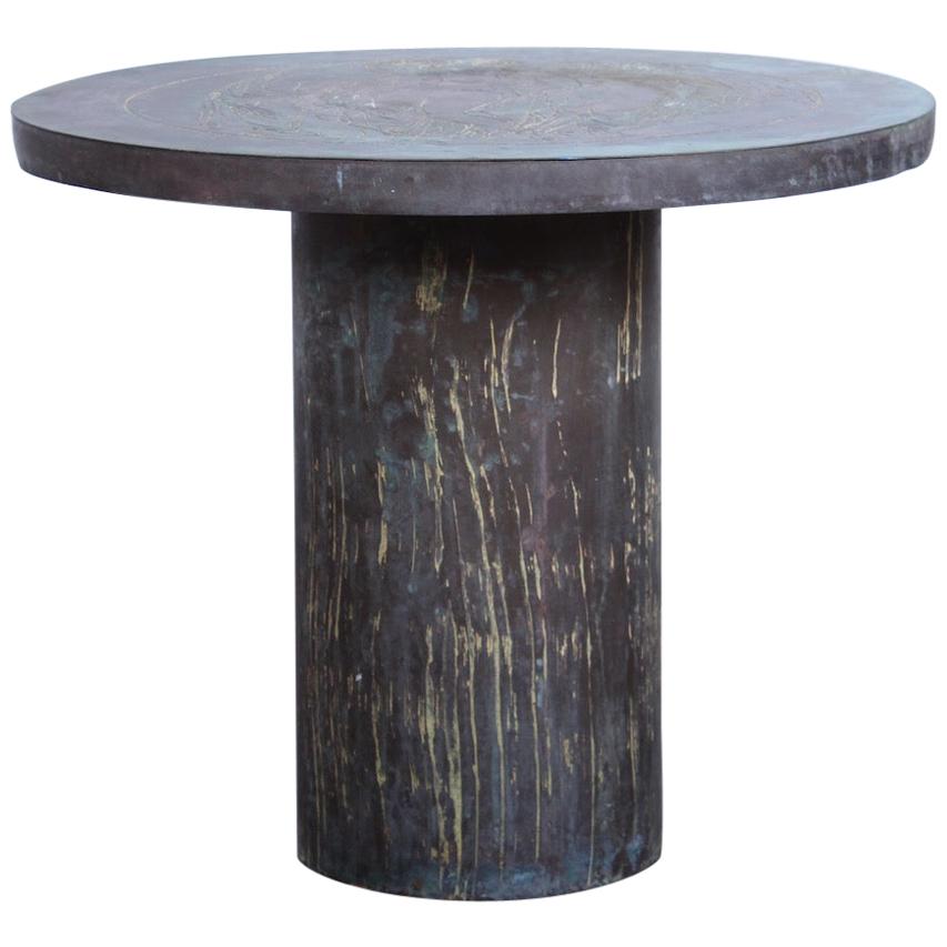 Philip and Kelvin LaVerne Patinated Side Table