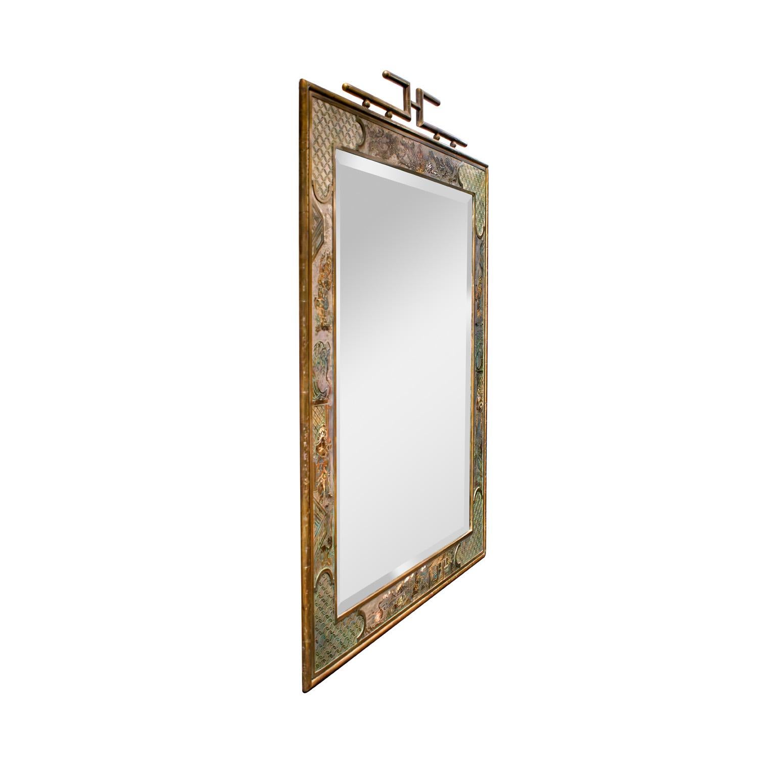 Mid-Century Modern Philip and Kelvin LaVerne Rare et important miroir 