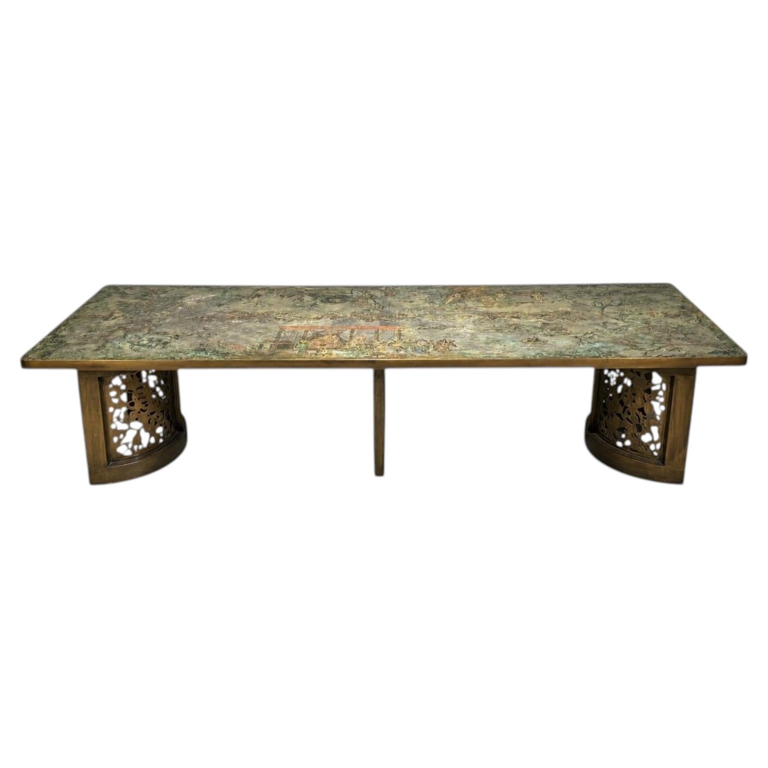Philip and Kelvin LaVerne, Rare and Important Dining Table, Bronze, USA, 1960s