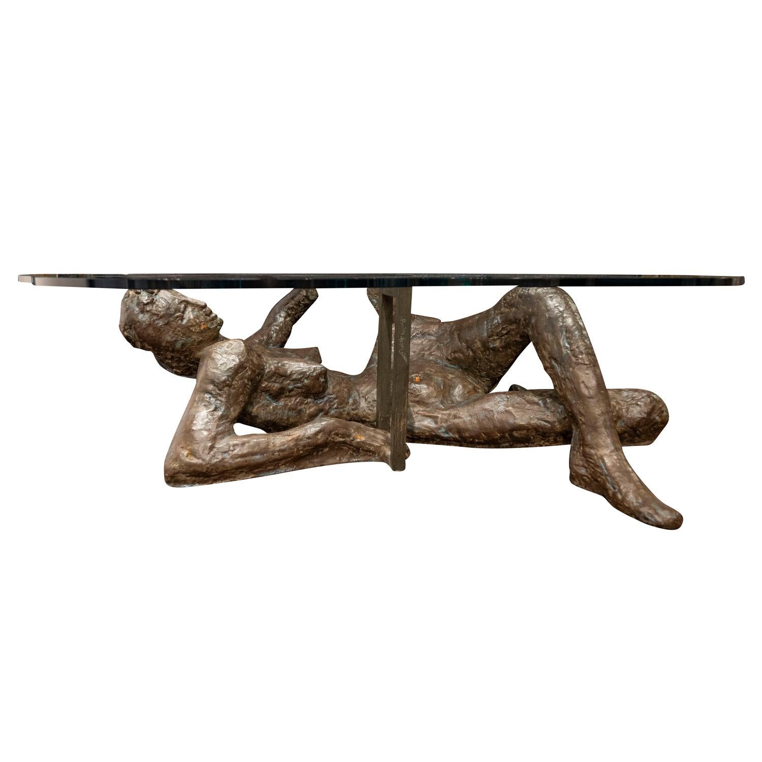 Philip and Kelvin LaVerne Rare et importante table basse 