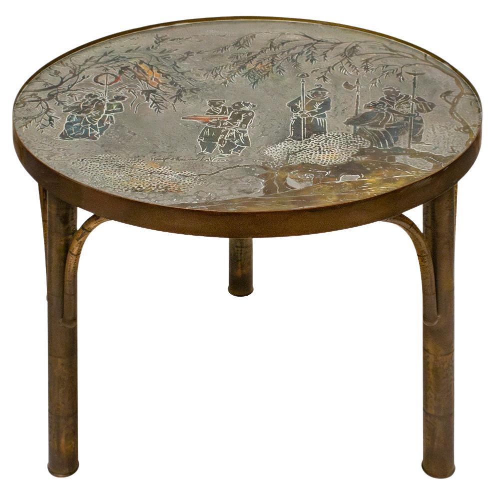 Philip and Kelvin LaVerne Rare "Chan" Side Table 1960s (Signed)