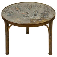 Philip and Kelvin LaVerne Rare table d'appoint "Chan" 1960s (Signé)