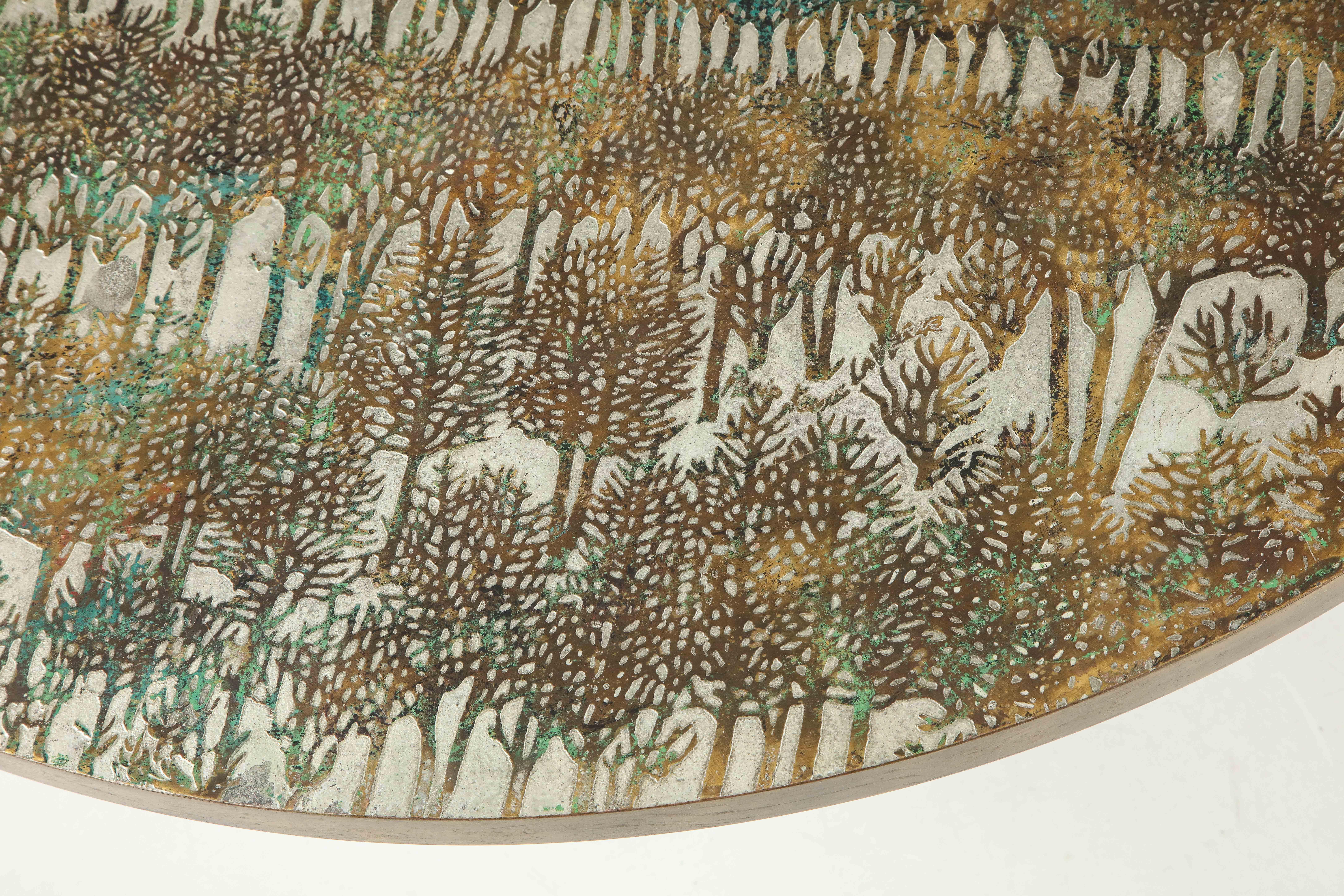 Mid-20th Century Philip and Kelvin LaVerne Rare 'Eternal Forest' Coffee Table
