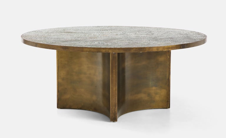 Modern Philip and Kelvin LaVerne Rare 'Eternal Forest' Coffee Table