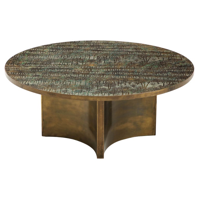 Philip and Kelvin LaVerne Rare 'Eternal Forest' Coffee Table