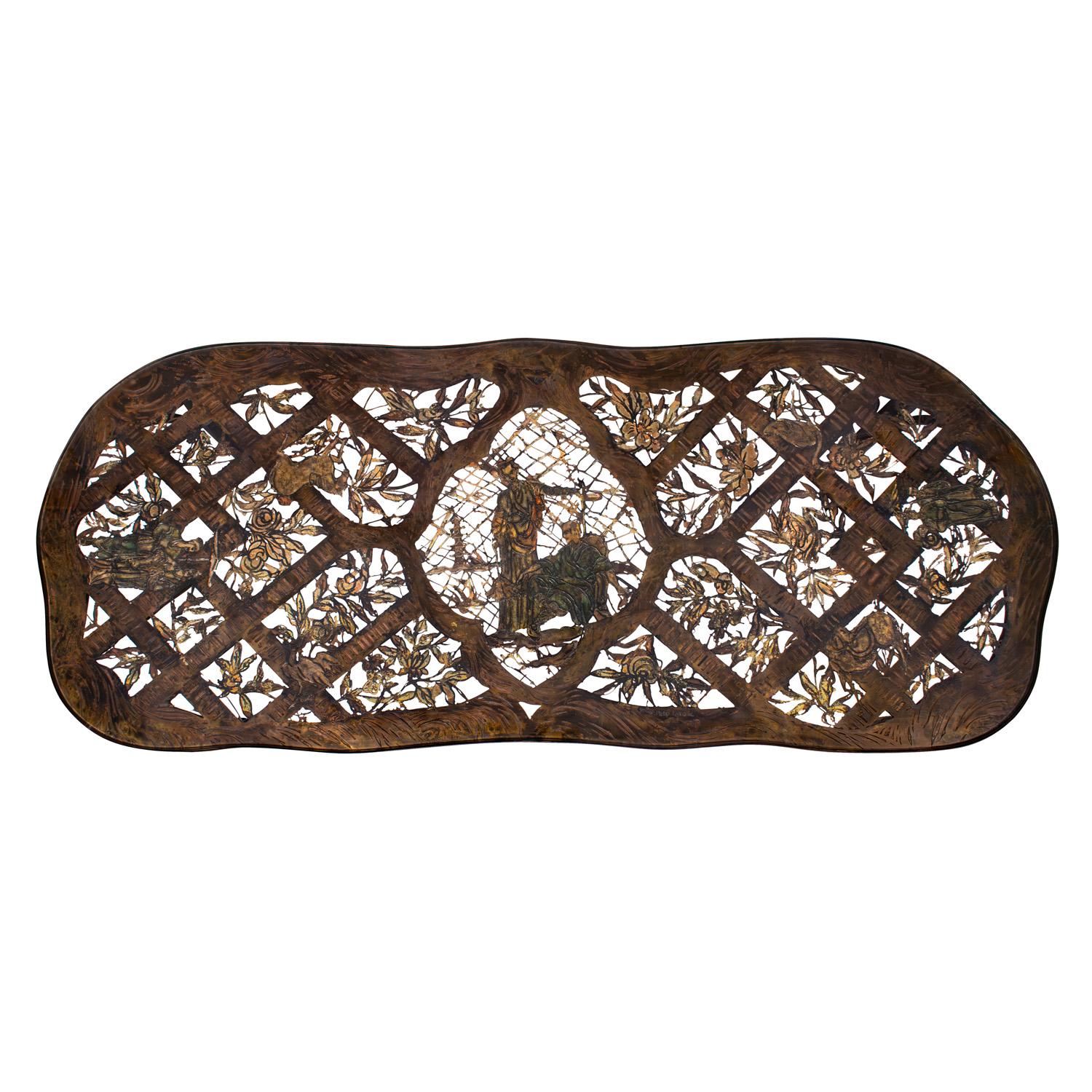 Américain Philip and Kelvin LaVerne Rare table basse 