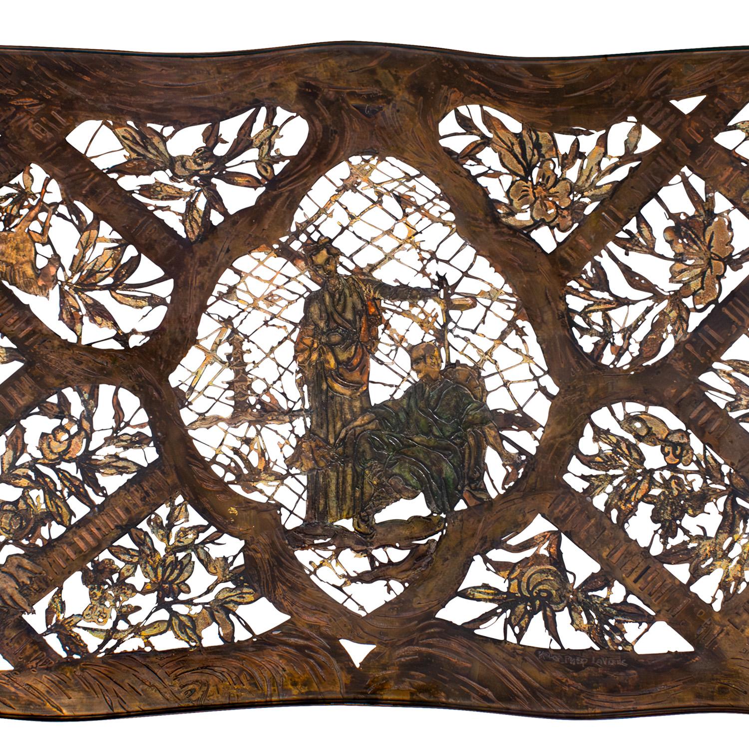 Milieu du XXe siècle Philip and Kelvin LaVerne Rare table basse 