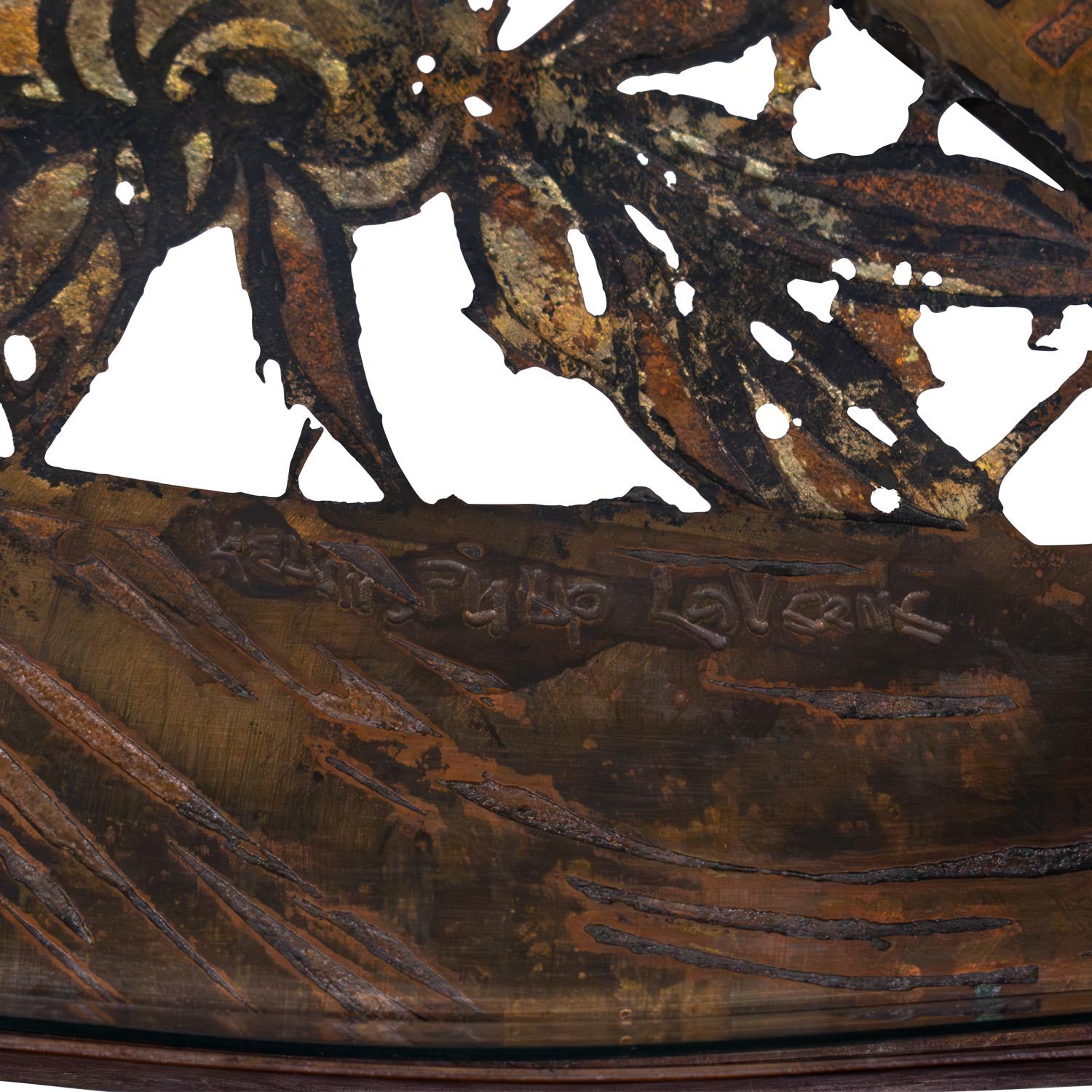 Bronze Philip and Kelvin LaVerne Rare table basse 