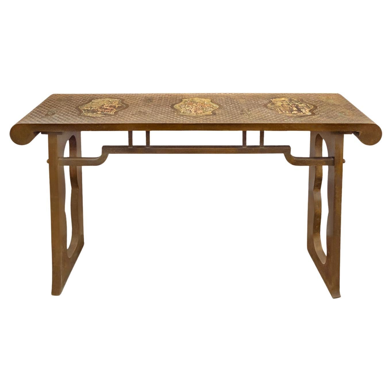 Philip and Kelvin LaVerne Rare "Kuan Yin Console Table" 1960s (Signed)