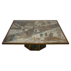 Philip and Kelvin LaVerne Rare Large "Chan" Coffee Table 1960s (Signed)