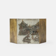 Philip and Kelvin LaVerne Rare Lo-Ta Hexagonal Bronze Side Table, USA, 1960s