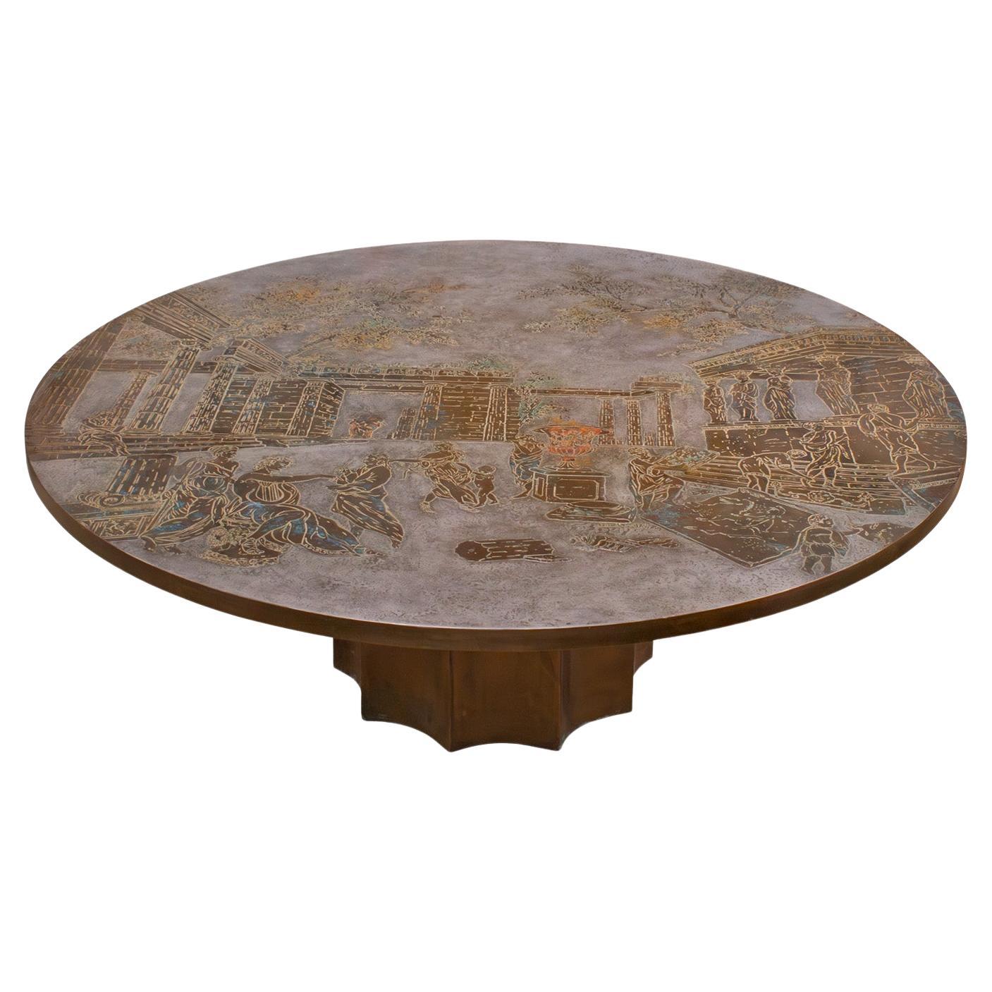 Philip and Kelvin LaVerne Rare "Odyssey" Coffee Table 1960s (Signed)