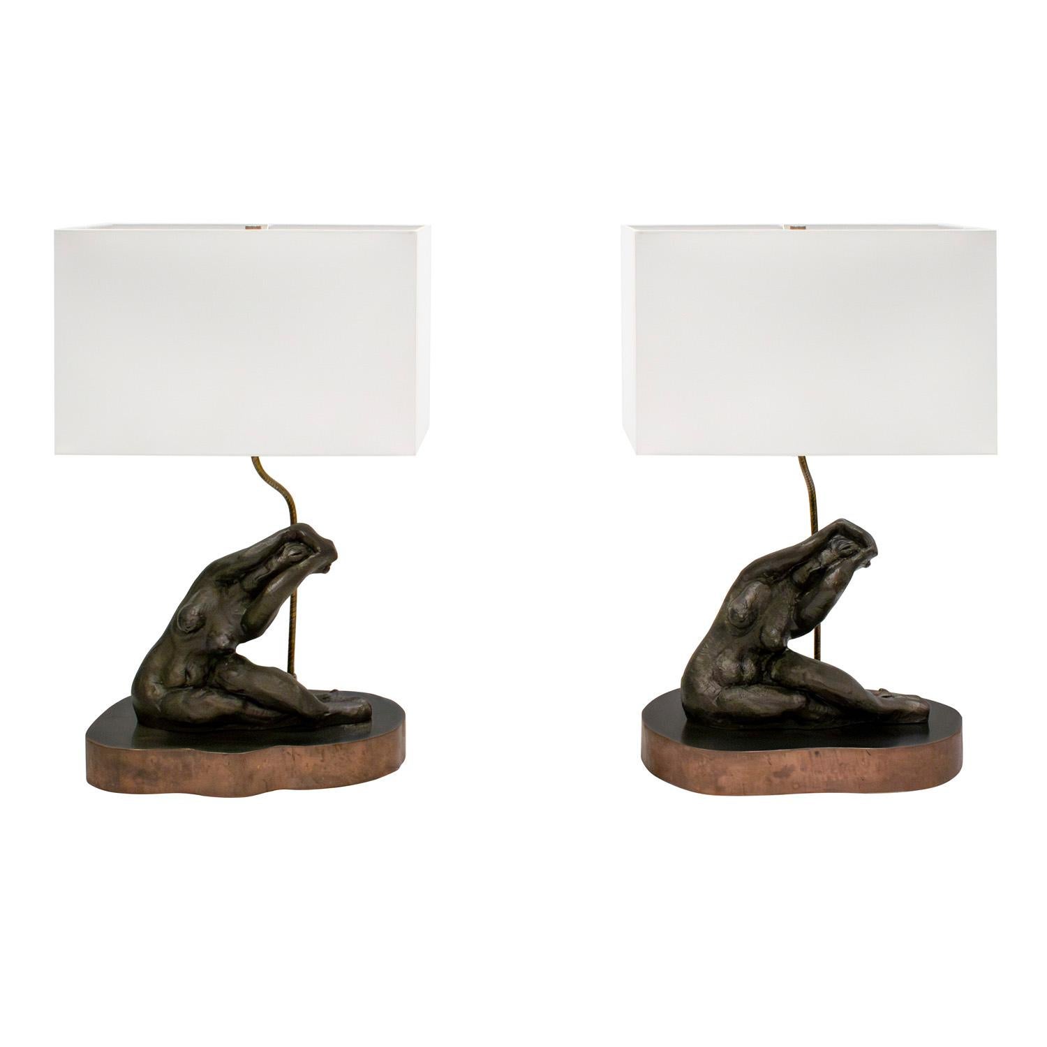 Coppia di rare lampade da tavolo 