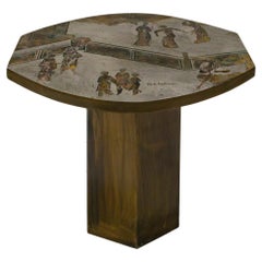 Philip and Kelvin LaVerne Rare "Tao" Side Table 1960s (Signed)
