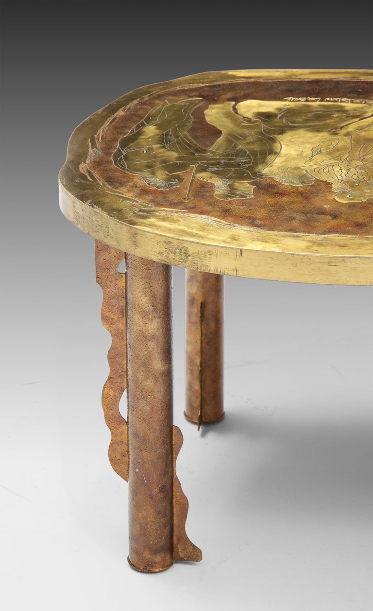 Philip and Kelvin LaVerne Rare Large Romanesque Coffee Table, USA, 1960s 6