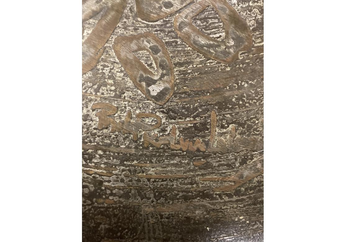 Philip And Kelvin LaVerne Round Bronze Cocktail Table For Restoration en vente 3