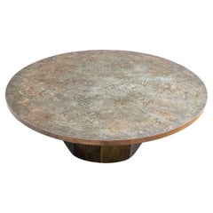 Philip And Kelvin LaVerne Round Bronze Cocktail Table For Restoration
