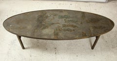 Philip and Kelvin LaVerne Signed Patinated Bronze Oblong Coffee Table